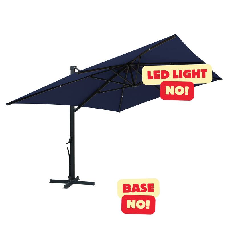 13-Ft Aluminum Dual-Roof Cantilever Umbrella - Navy NO base NO LED
