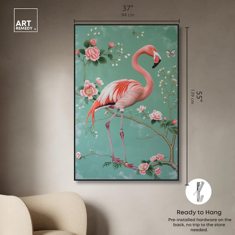 Flamingo's Fable Canvas by Art Remedy