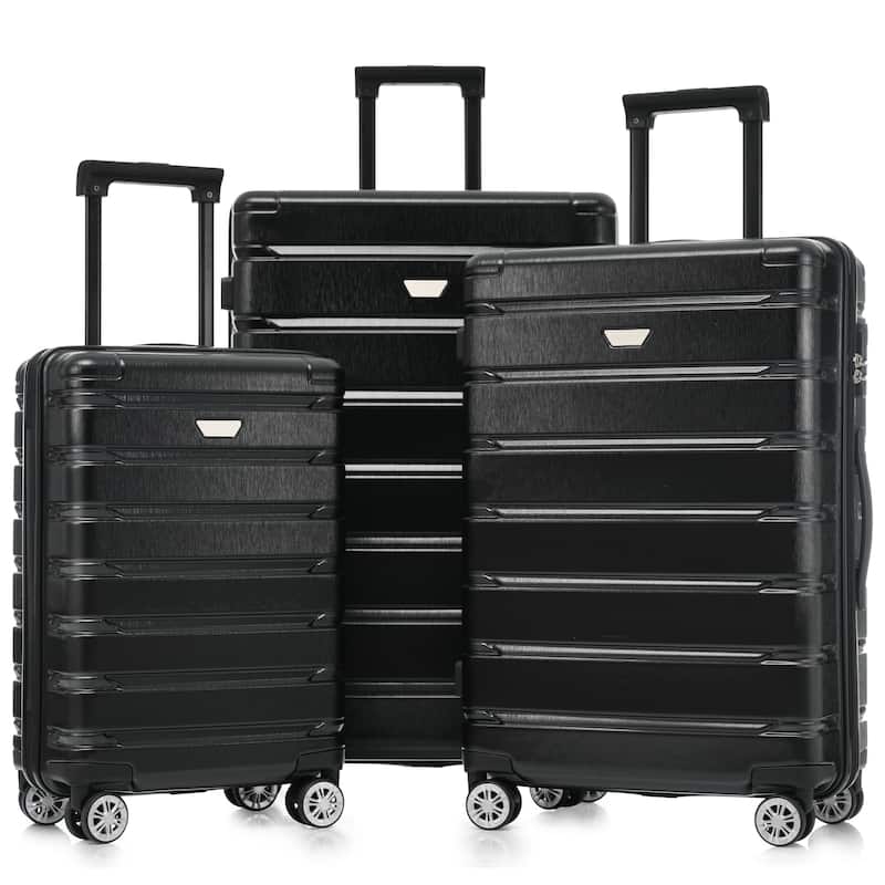 3-Piece, 20, 24, 28-Inch Modern Hard-Shell Luggage with Spinner Wheels and Telescopic Handle, for Boarding Travel