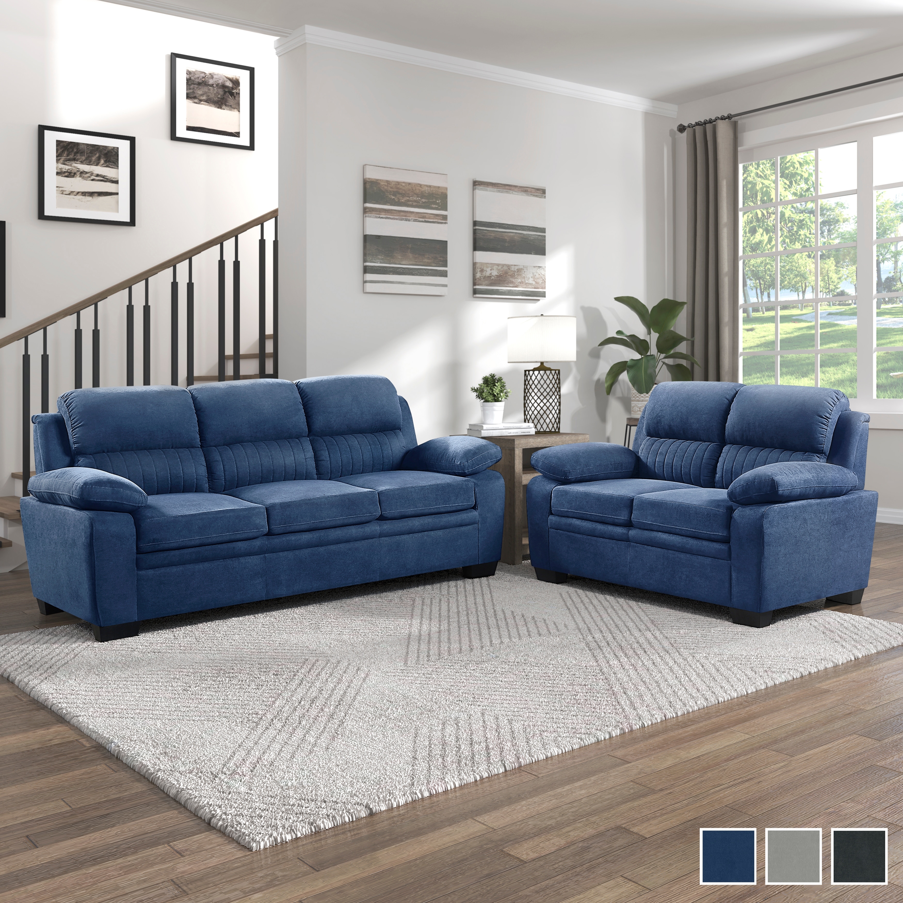 【SALE】ENVIORN コフレ Fremont & Park Onofre 2-Piece Fabric Living Room Sofa Set - On