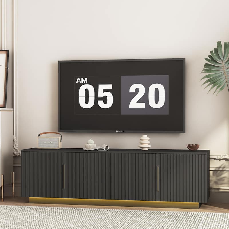 TV Stand with 16 Color LEDs,68" Modern TV Stand, TV Cabinet Entertainment Center for 55 60 65 Inch TV