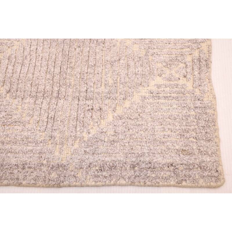 ECARPETGALLERY Hand Loomed Elysian Light Grey Rug - 8'0 x 10'0