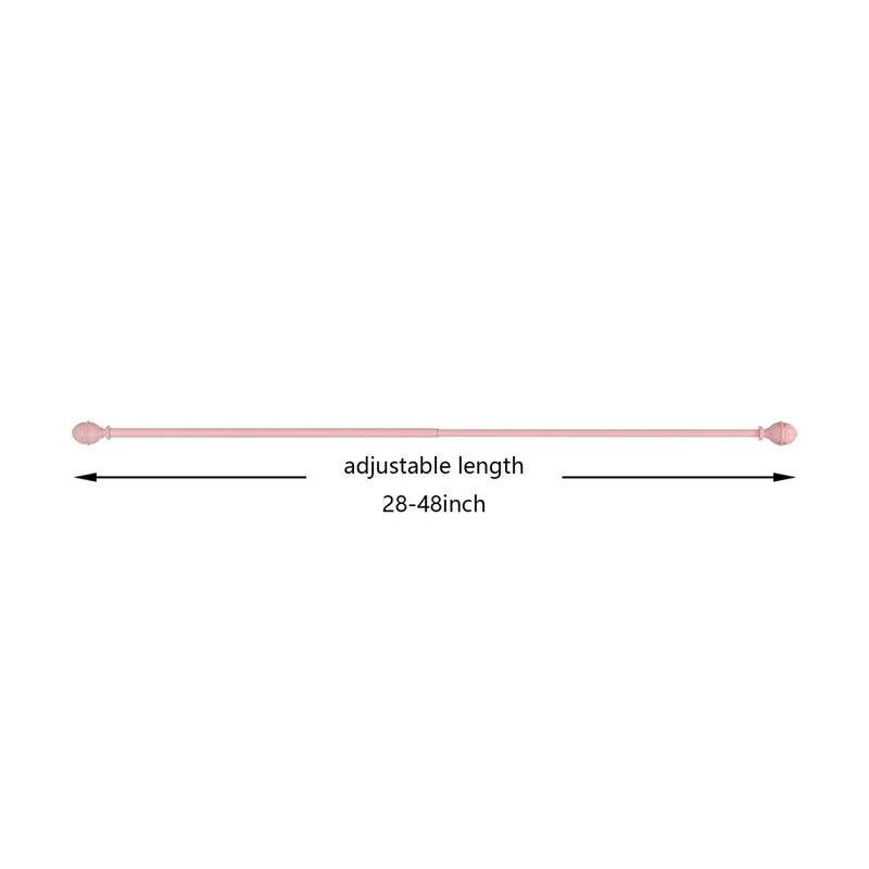 Acroma Metal Adjustable Single Modern Curtain Rod Pink