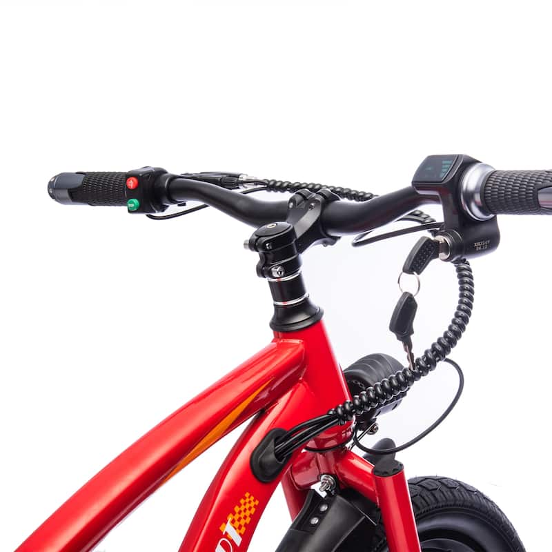 24V Kids Ride On Electric Dirt Bike,300W Super Power Motor,16in Wheels,Adjustable Seat Height,Hand-Operated Brakes