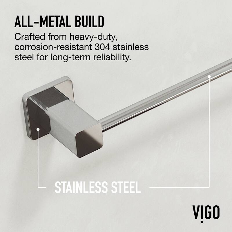 VIGO Meridian 4-Piece Bathroom Hardware Accessory Set with 24 in. Towel Bar, Toilet Paper Holder, Hand Towel Holder, Hook