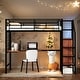 preview thumbnail 13 of 22, Multifunctional Design Twin Size Loft Bed with Built-in Desk Black