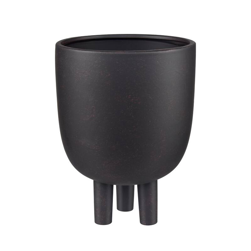 Elk Home Booth Black Finish Earthenware 8 Inch Wide Vase