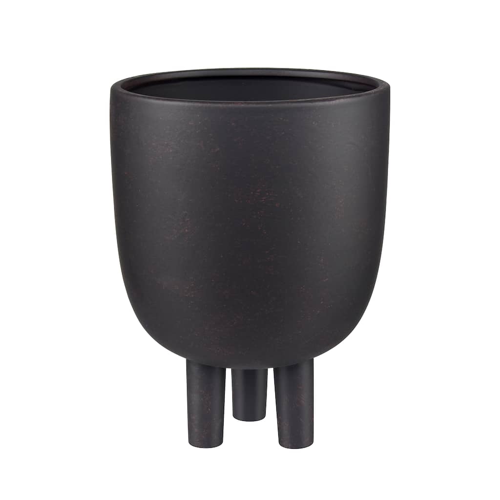 Elk Home Booth Black Finish Earthenware 8 Inch Wide Vase