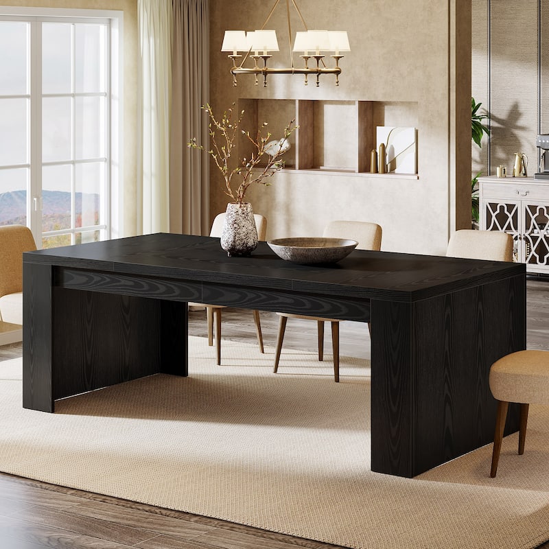 70.86-Inch Rectangular Dining Table for 6-8, Farmhouse Wooden Kitchen Table