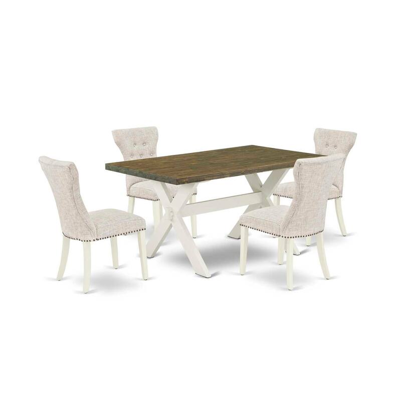 5 Piece Dining Room Table Set with 4 Kitchen Chairs - Rectangular Dinette Table - 60