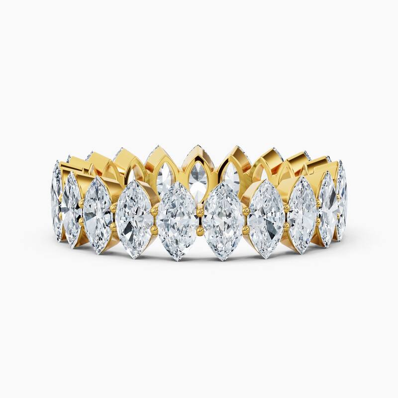 Auriya 14k Gold Marquise North-South Lab Grown Diamond Eternity Band 2.70 - 10.50 ct. tw. (F-G, VS) - 4.20 ct. wt. - 8.5 - Yellow
