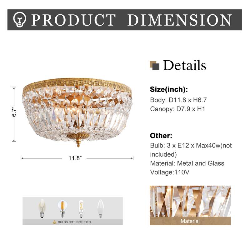 Silver Orchid Taylor 3-light Crystal Basket Flush Mount Chandelier