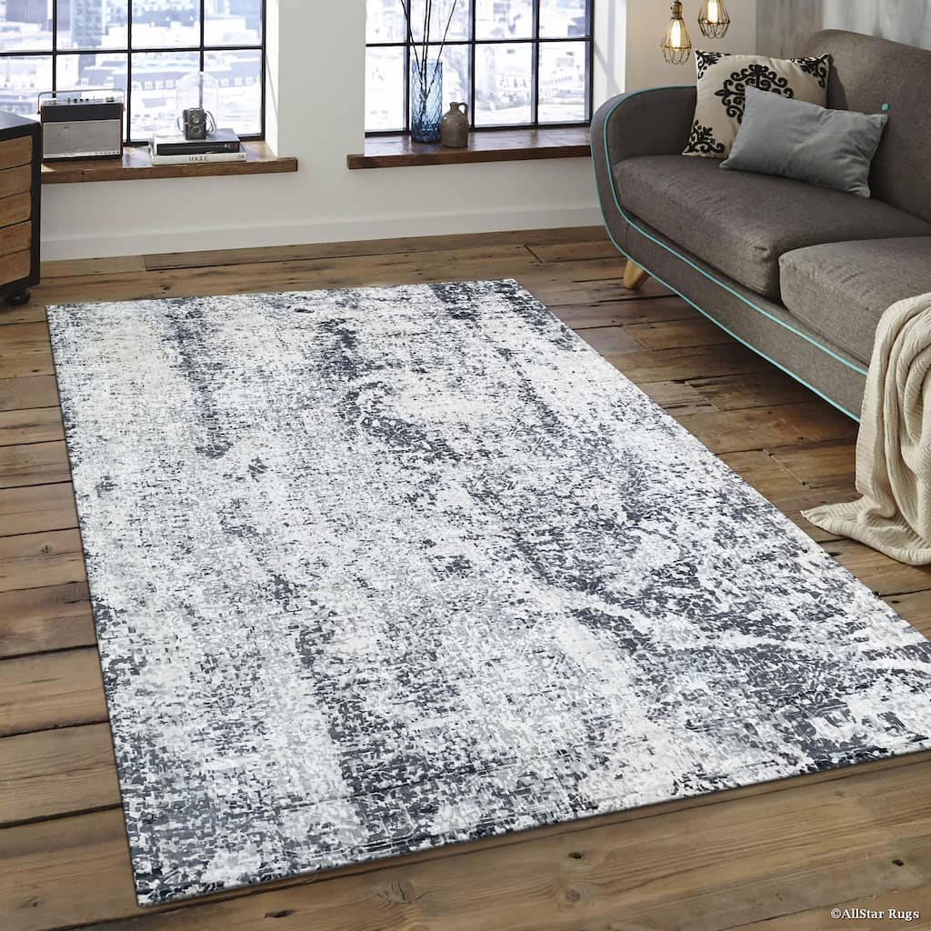 Ivory / Gray Transitional Modern Modern Area Rug - Elegant and Timeless Design - 7' x 9'