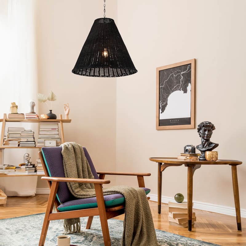 Rattan Taper Pendant Light