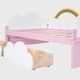 preview thumbnail 8 of 8, Twin Size Bed with Clouds and Rainbow Decor