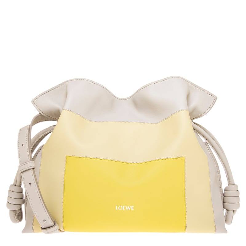 Loewe Medium Flamenco Clutch - Pale Grey + Yellow