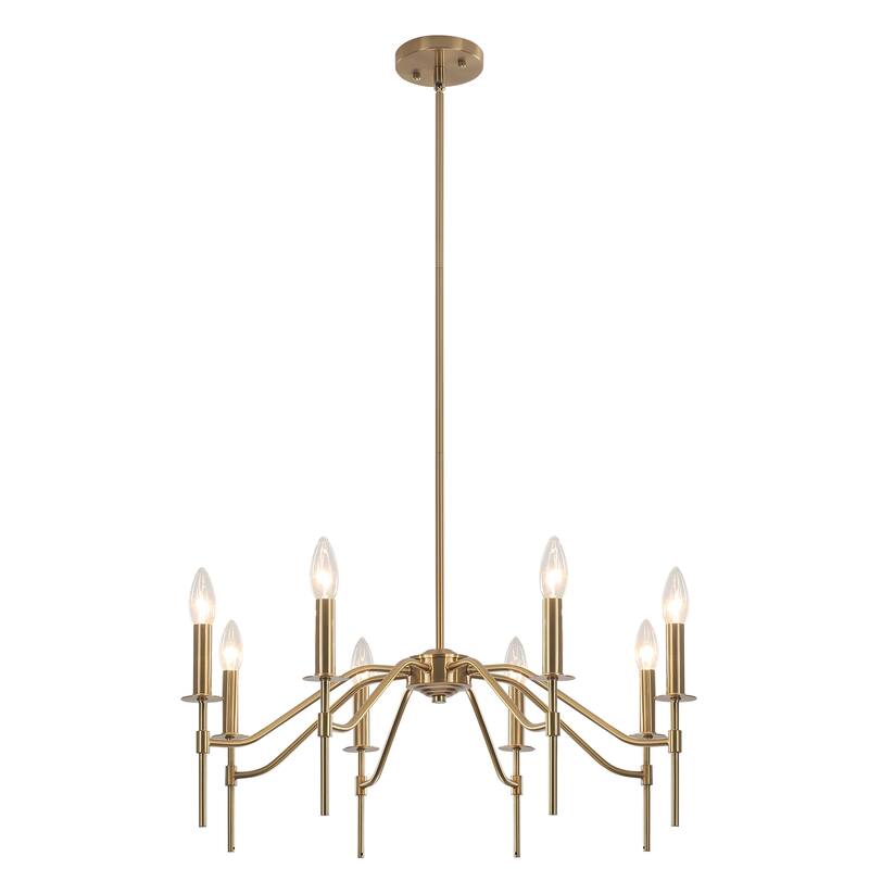 8-Light Hanging Candlestick Linear Foyer Chandelier Lighting Fixture Island Chandelier for Dining Room