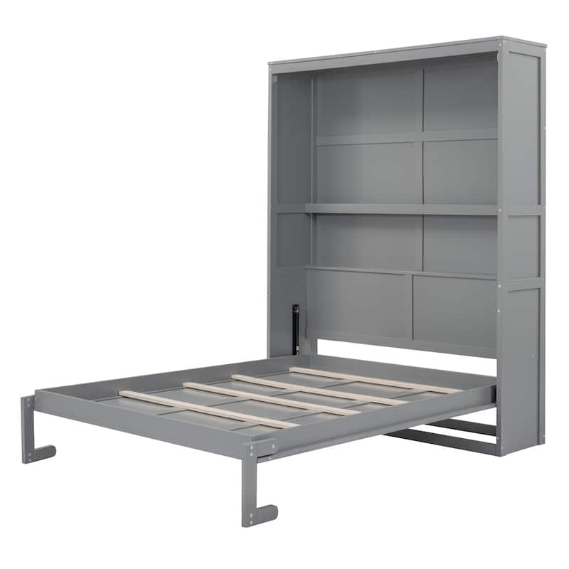 Merax Murphy Bed Wall Bed with Shelves
