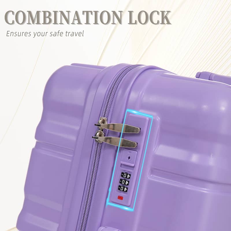 3PCS ABS Carry on Suitcase with Combination Lock