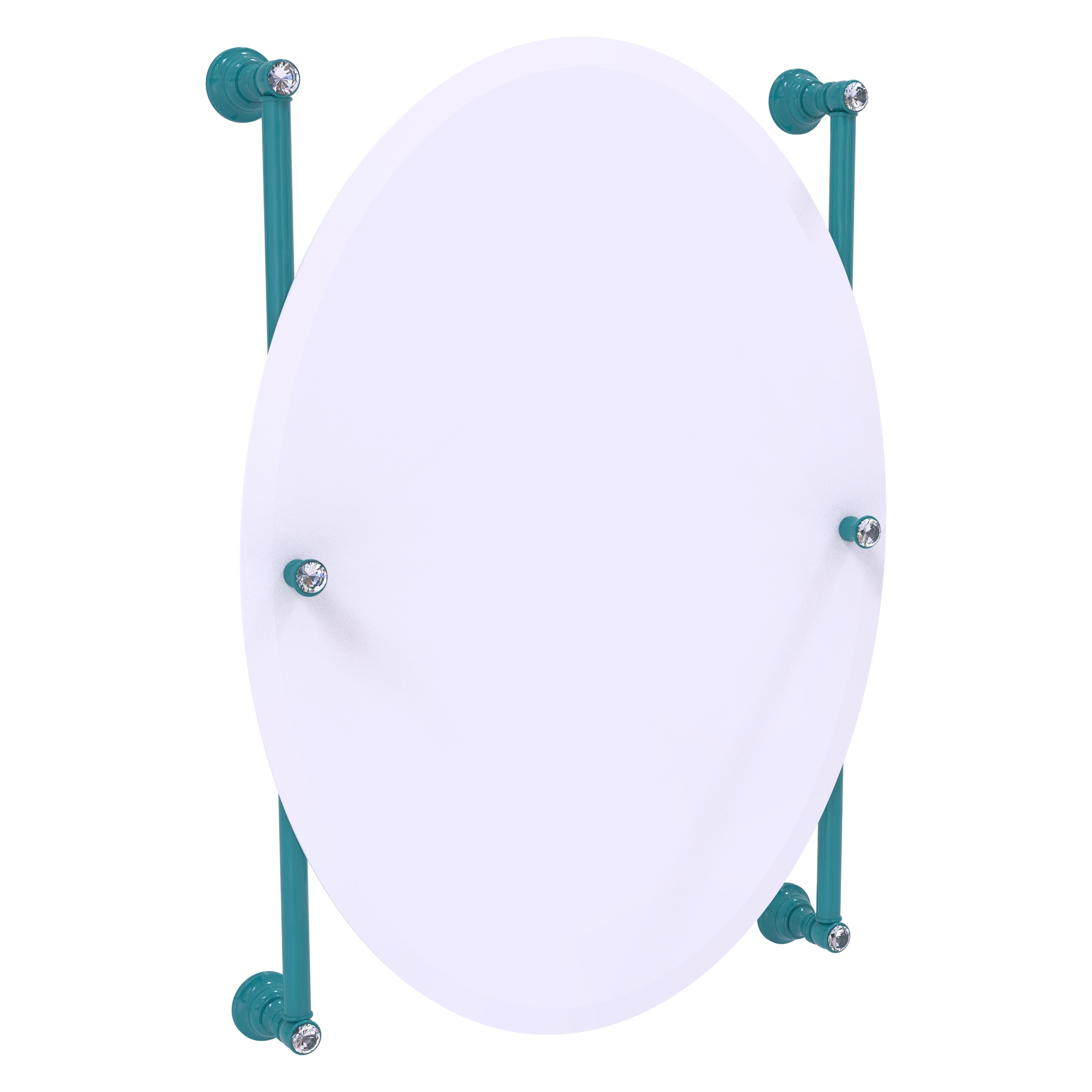 Allied Brass Carolina Crystal Collection Oval Frameless Rail Mounted Mirror