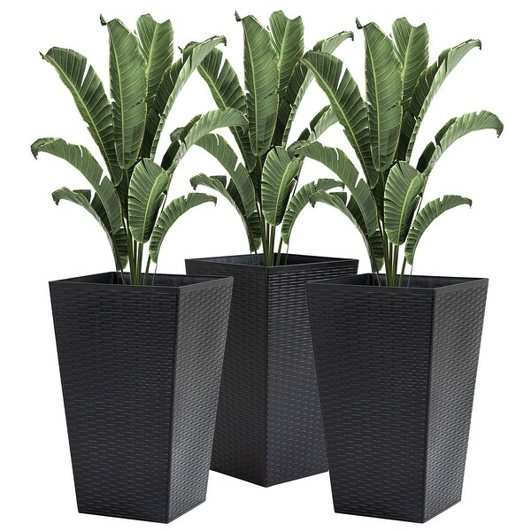 Outsunny Set of 3 Tall Planters, Outdoor & Indoor Flower Pot Set