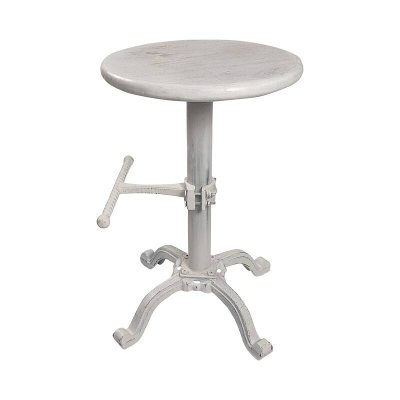 Adjustable Round Top Barstool - 30" - White