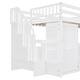 preview thumbnail 18 of 110, Twin/Full Size Loft Bed with Storage Staircase, Wardrobe and Desk, Solid Wood Loft Bedframe with 2 Storage Drawers and Shelves
