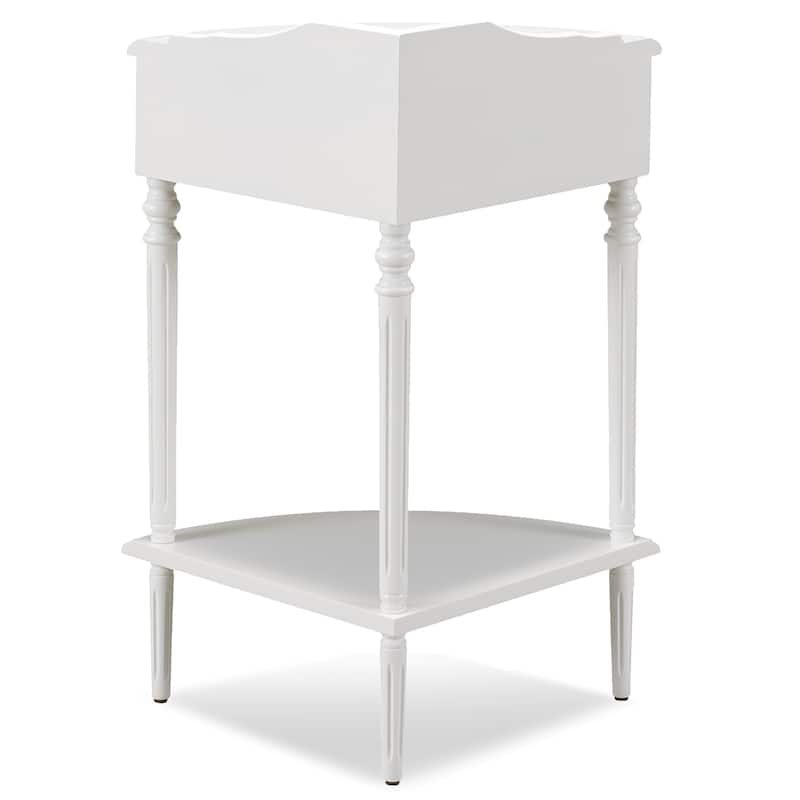 Leick Home One Drawer Corner Stand with Shelf
