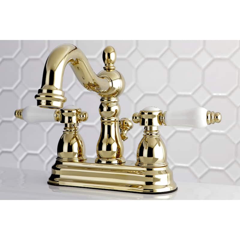 Kingston Brass Victorian Porcelain Handles Bathroom Faucet