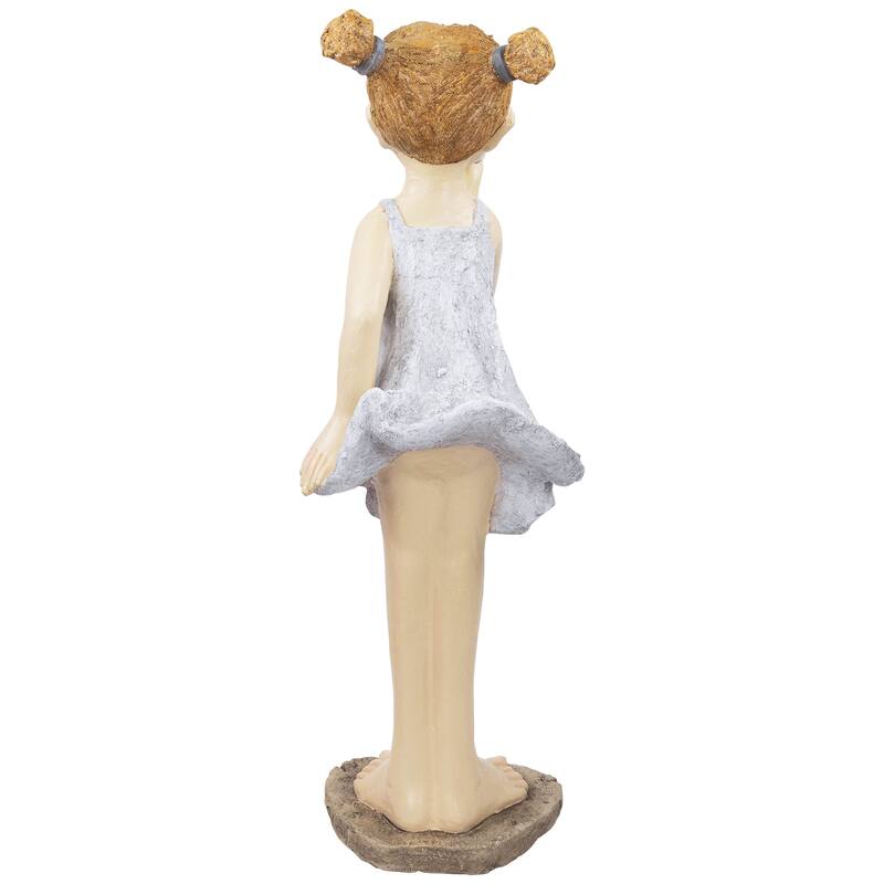 Girl with Butterfly Outdoor Garden Statue - 29"