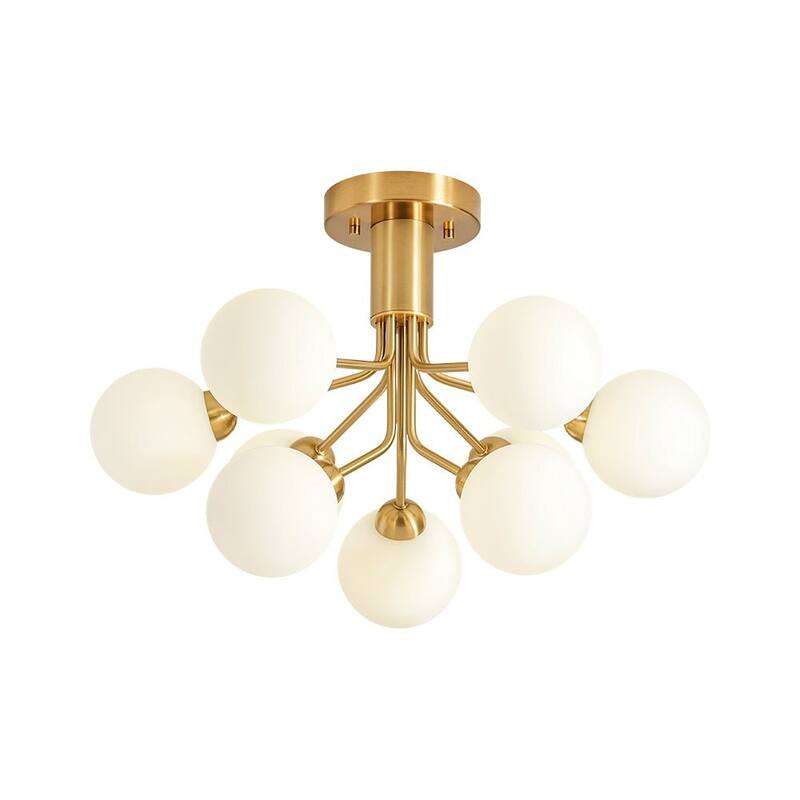 Modern Glam 9-Light Dual-tiered Sputnik Semi-flush Mount - 22.4 in