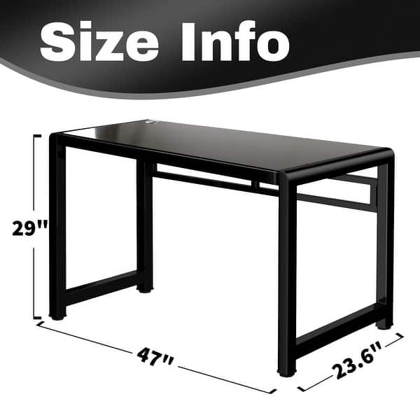 Moder Tempered Glass Computer Desk Waterproof Office Table for Home ...