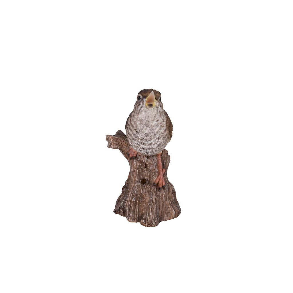 5.25" Brown Motion Activated Singing Troglodyte Stump Figurine
