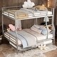 preview thumbnail 11 of 25, Industrial Modern Full XL Over Queen Metal Bunk Bed with Trundle, Save Space or Split Into 2 Beds, Crafted For Safety, Black