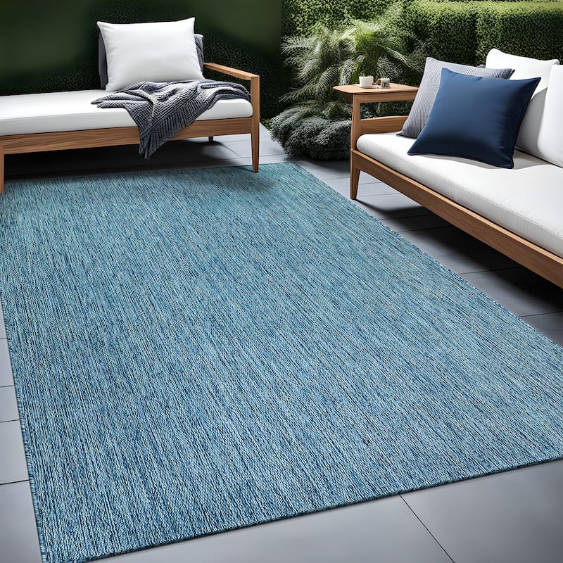 Aloha Washable Solid Indoor Outdoor Area Rug Patio Deck Living Room