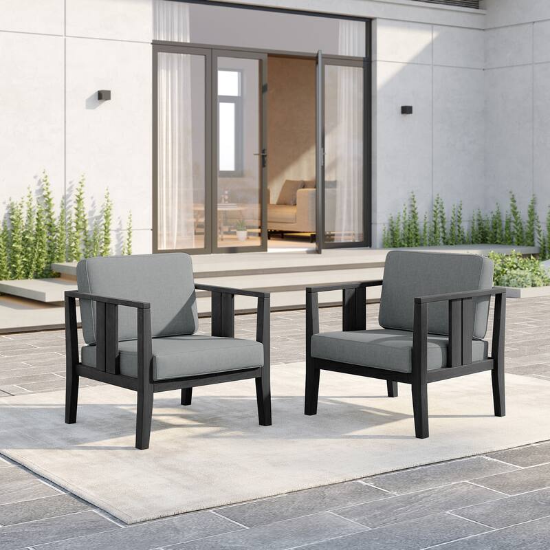 Outdoor Teak Solid Wood Patio Furniture Set Loveseat Armchair Table Collection