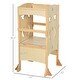 preview thumbnail 3 of 3, Wooden Kitchen Step Stool for Kids, Foldable Toddler Tower, Helper Stool for Kitchen Counter with Support Handles Safety Rail