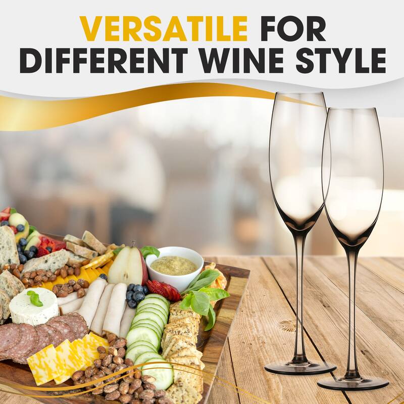 Berkware Luxurious and Elegant Sparkling Colored Glassware - Champagne Flutes