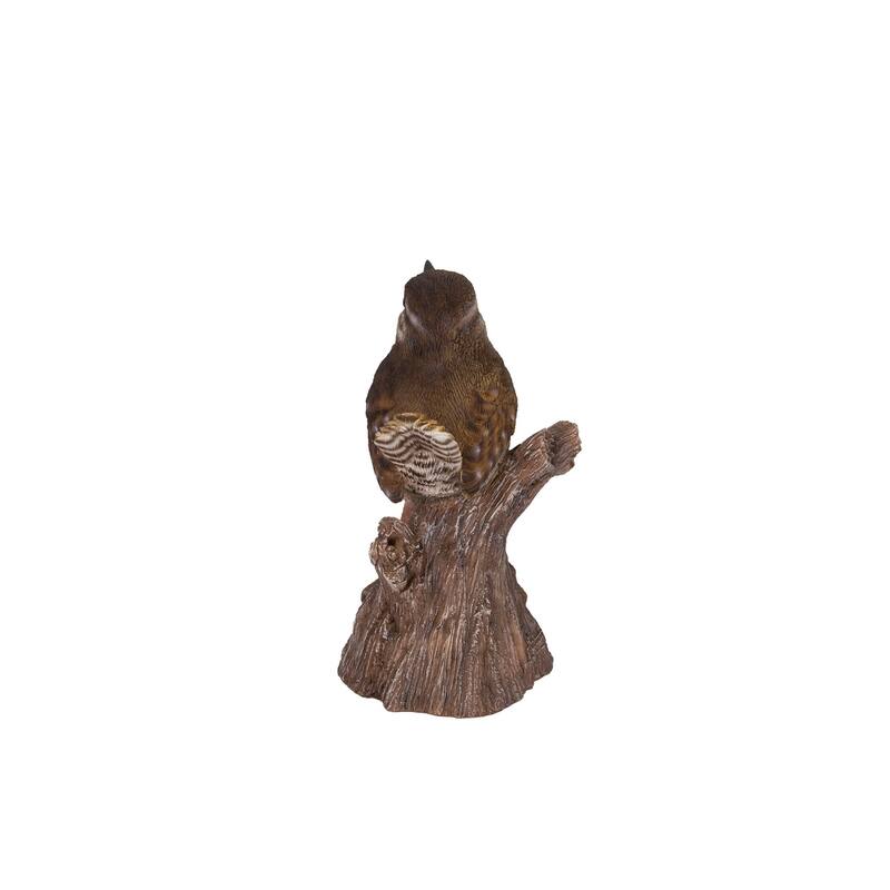 5.25" Brown Motion Activated Singing Troglodyte Stump Figurine