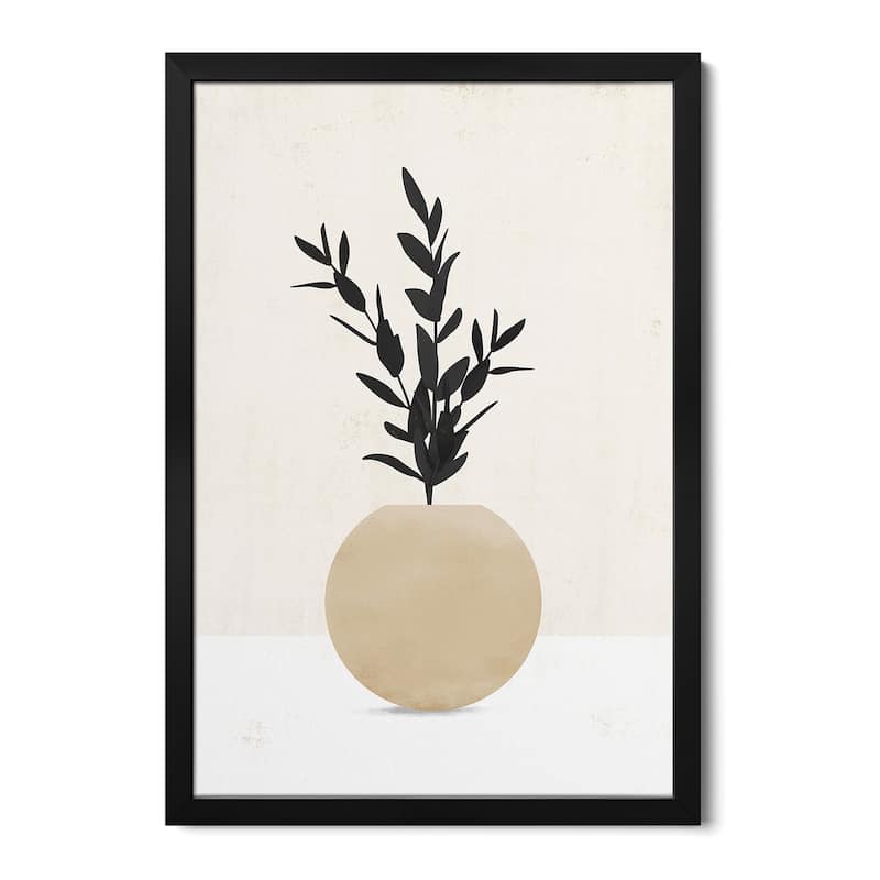 Abstract Minimalism Leaf III Premium Framed Poster by Helo Moraes - Black - 32x24x1
