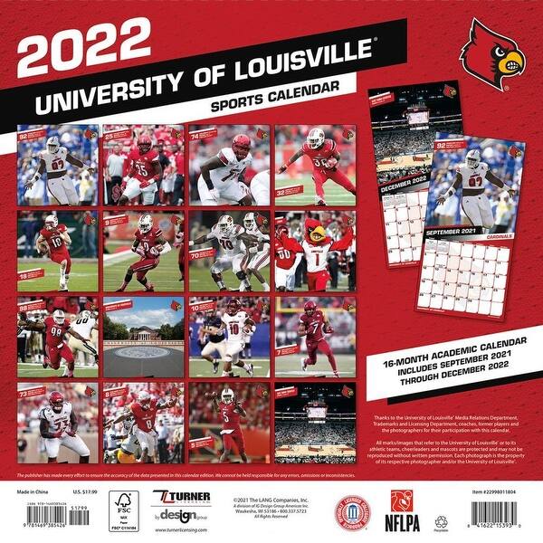 Turner Licensing, Louisville Cardinals 2022 Wall Calendar - Bed Bath &  Beyond - 33966842