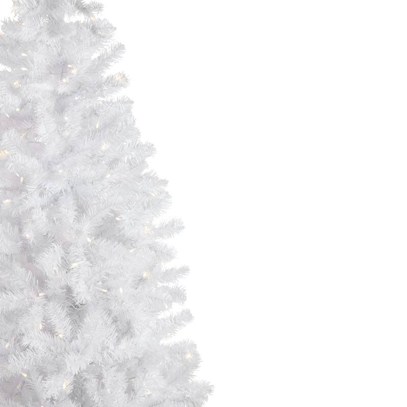 6.5' Pencil White Georgian Pine Artificial Christmas Tree white LED - 6.5 Foot