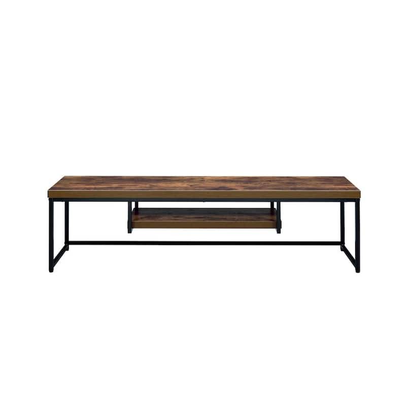 Industrial Style 59" TV Stand with Storage Shelf and Metal Legs for Living Room