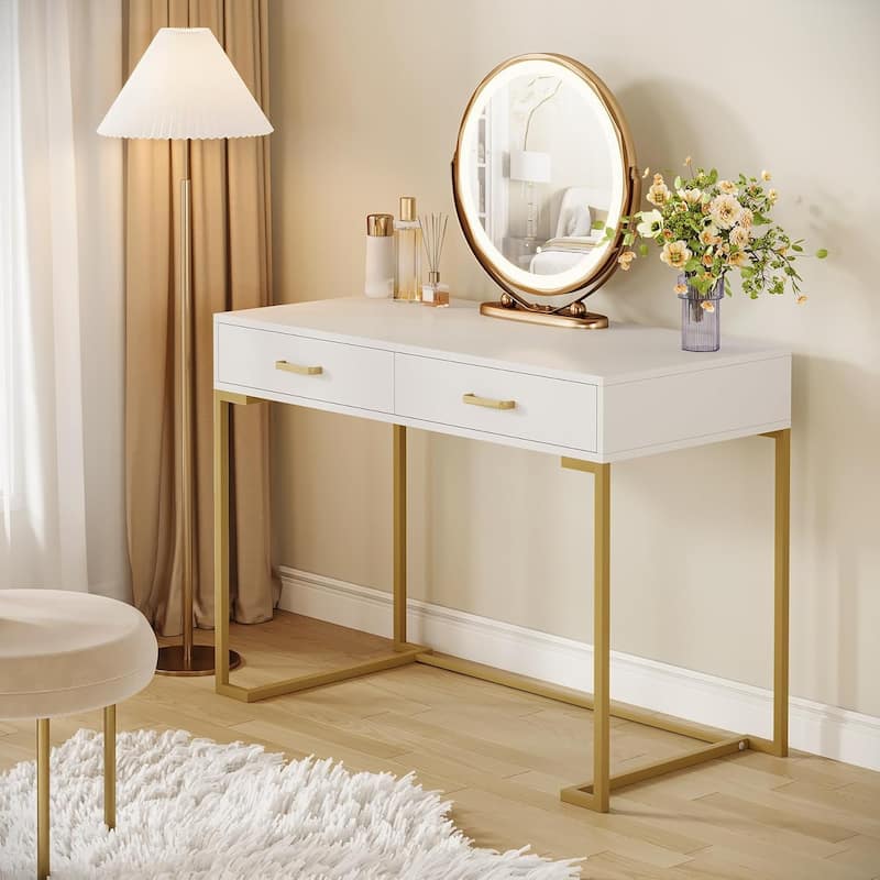 Modern Vanity Desk, Rectangular Makeup Vanity, Dressing Table Dressing Desk Beauty Station
