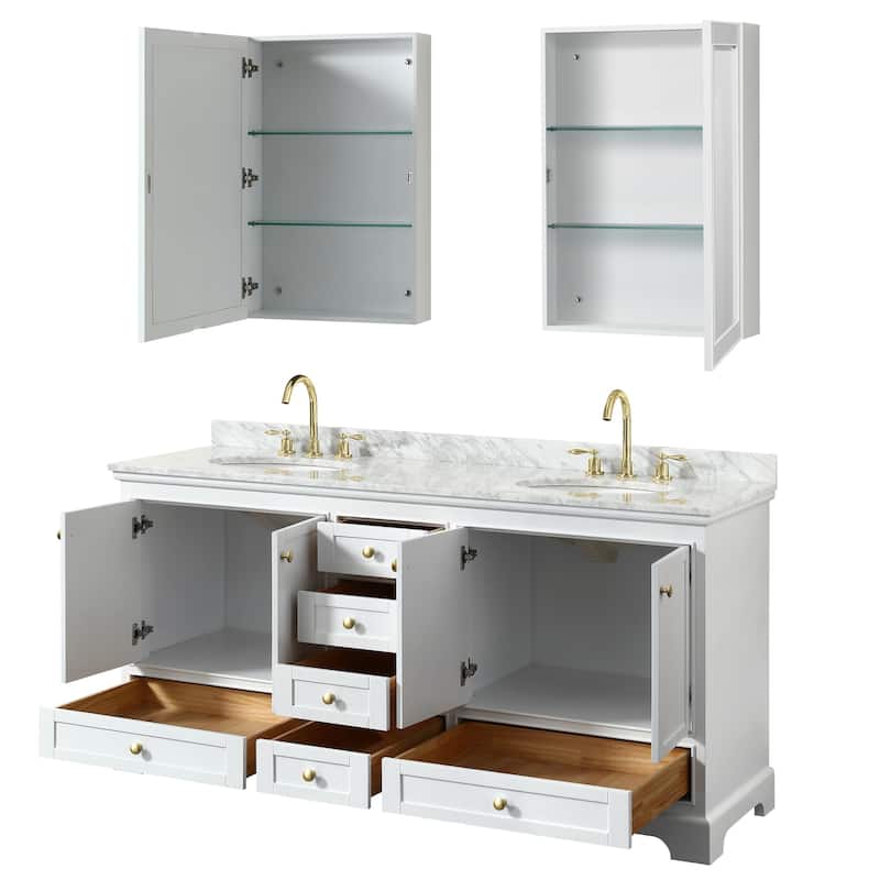 Wyndham Collection Deborah 72" Free Standing Double Vanity Set with