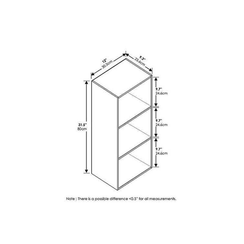 3-Tier Open Shelf Bookcase Compact Storage Organizer with Simple Design for Living Room or Office Décor