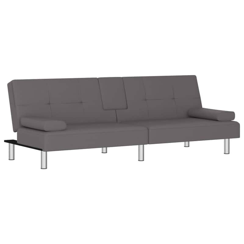 vidaXL Sofa Bed Foldable Sleeper Sofa Couch Bed with Cup Holders Faux Leather - 78.7" x 35" x 27.6"