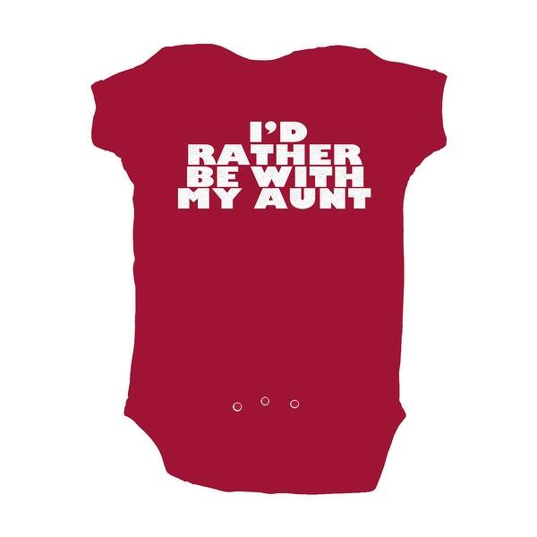 Shop Red Short Sleeve Baby Bodysuit With Funny I D Rather Be With My Aunt Design Baby Clothes Cute Gift Idea Overstock 31171266
