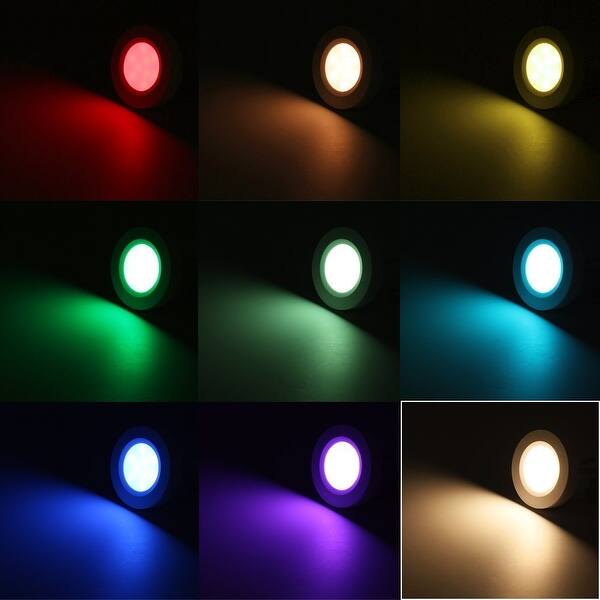 Shop Rgb Led Under Cabinet Lighting Kit 3pcs Led Puck Lights On