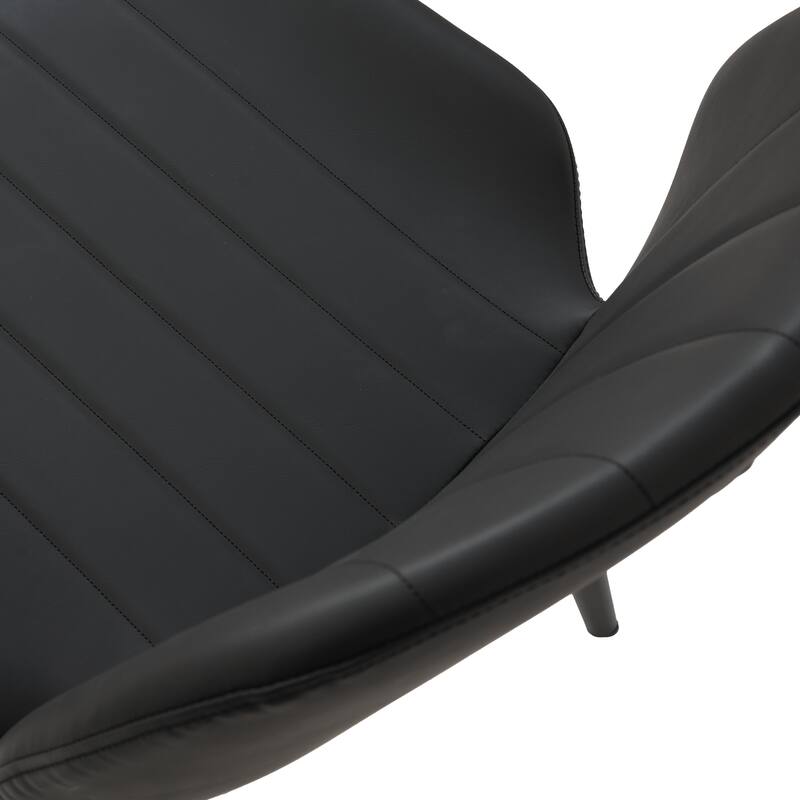 Faux Leather Upholstered Modern Dining Chairs Side Chair with Metal LegsSet of 2)